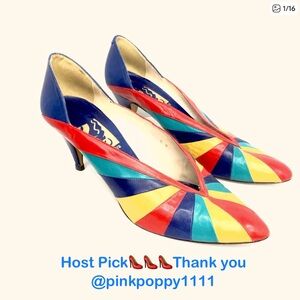 Leyla Mitra Jewel Tone Stripe Heels